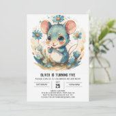 水彩マジカルマウス誕生日 招待状 (スタンド正面)