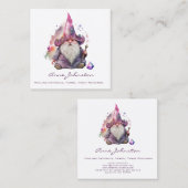 水彩マジック格言ウィザードパープル スクエア名刺 (正面/裏面)