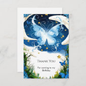 水彩マジック バタフライ バースデー サンキューカード (正面/裏面)