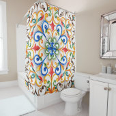 水彩マジョリカオーナメント シャワーカーテン (インサイチュ)