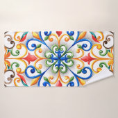 水彩マジョリカオーナメント バスタオル (バスタオル)