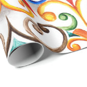 水彩マジョリカオーナメント ラッピングペーパー (ロールコーナー)