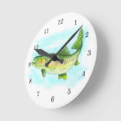 水彩マス時計 ラウンド壁時計 (傾斜)