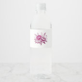 水彩マゼンタピーニー –  ペットボトルラベル (正面)