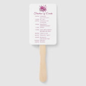 水彩マゼンタピーニー – 結婚式 プログラム ハンドファン (裏面)