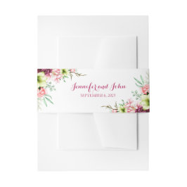 水彩マゼンタレッドアマリ結婚リス 招待状ベリーバンド