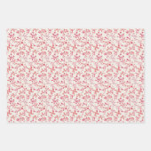 水彩マゼンダおよびピンクベリーの枝 ラッピングペーパーシート (正面)