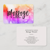 *~*水彩マッサージセラピスト – マッサージセラピー 名刺 (正面/裏面)