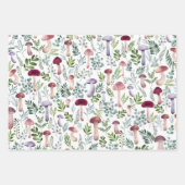 水彩マッシュルームイラストレーションキッズ  ラッピングペーパーシート (正面2)