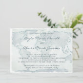 水彩マップ結婚式招待状 招待状 (スタンド正面)