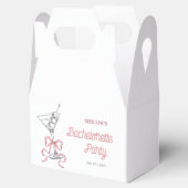 水彩マティーニ ピンクの弓 バチェロレッテパーティー フェイバーボックス (オープン)