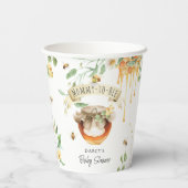 水彩ママとビーはちみつ赤ちゃんシャワー 紙コップ (裏面)