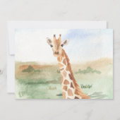 水彩ママとベビーアフリカ動物パーティー 招待状 (裏面)