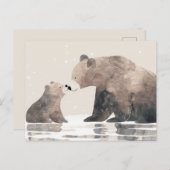 水彩ママベア&かわいい母の日 ポストカード (正面/裏面)