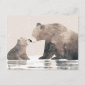 水彩ママベア&かわいい母の日 ポストカード (正面)