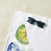 水彩マルガリタカクテルサマー ビーチタオル (インサイチュ)