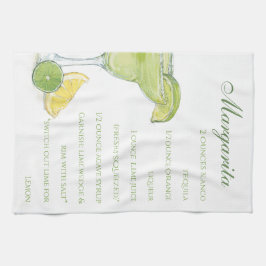 水彩マルガリタカクテルレシピ水彩 キッチンタオル