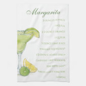 水彩マルガリタカクテルレシピ水彩 キッチンタオル (縦)
