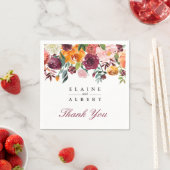 水彩マルサラピンク結婚の花 スタンダードカクテルナプキン (インサイチュ)