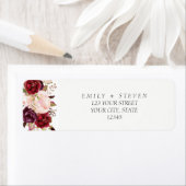 水彩マルサラブルゴーニュフローラ秋の結婚式 ラベル (インサイチュ)