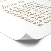 水彩マルサラマルーンフローラシーティングチャート ポスター (角)