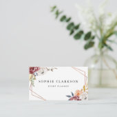 水彩マルサラ秋の花ジオメトリックI 名刺 (スタンド正面)