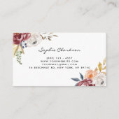 水彩マルサラ秋の花ジオメトリックII 名刺 (裏面)