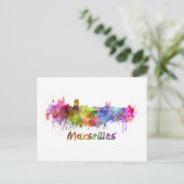 水彩マルセイユスカイライン ポストカード (スタンド正面)