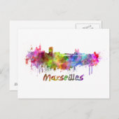 水彩マルセイユスカイライン ポストカード (正面/裏面)