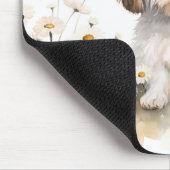 水彩マルチーズデイジー マウスパッド (コーナー)