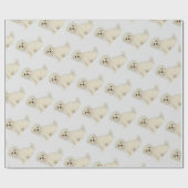 水彩マルチーズドッグペット動物包み紙 ラッピングペーパー (フラット)