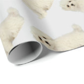 水彩マルチーズドッグペット動物包み紙 ラッピングペーパー (ロールコーナー)