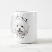 水彩マルチーズ及びフローラリース コーヒーマグカップ (正面左)