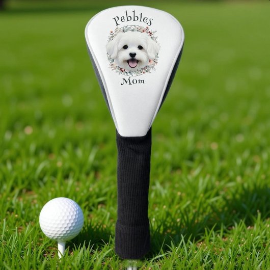 水彩マルチーズ及びフローラリース ゴルフヘッドカバー