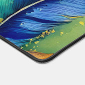 水彩マルディグラスフェザーシームレスパターン デスクマット (コーナー)