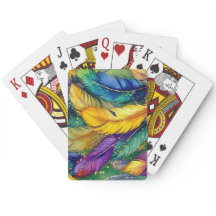 水彩マルディグラスフェザーシームレスパターン