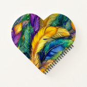 水彩マルディグラスフェザーシームレスパターン ノートブック (裏面)