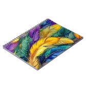 水彩マルディグラスフェザーシームレスパターン ノートブック (左側)