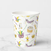 水彩マルディグラスマスクパーソナライズされたパーティー 紙コップ (裏面)