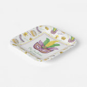 水彩マルディグラスマスクパーソナライズされた ペーパープレート (傾斜あり)