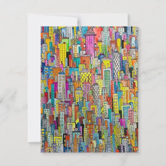 水彩マンガ街並み建物 シーズンカード (正面)