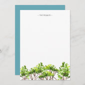 水彩マングローブパーソナライズされたノートカード ノートカード (正面/裏面)