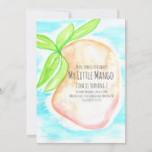水彩マンゴー手描きトロピカル招待状 招待状 (正面)