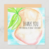 水彩マンゴー手描きトロピカル サンキューカード (正面/裏面)