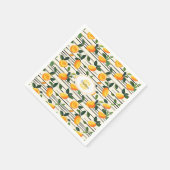 水彩マンゴー模様(緑離れ付) スタンダードカクテルナプキン (角)