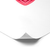 水彩マンダラアート – 赤バラ花びら花 ポスター (角)