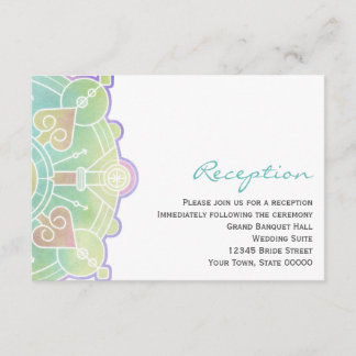 水彩マンダラウェディングレセプション情報カード エンクロージャーカード