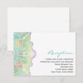 水彩マンダラウェディングレセプション情報カード エンクロージャーカード (正面/裏面)