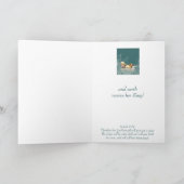 水彩マンダリンダック中国のクリスマス シーズンカード (内部)