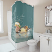 水彩マンダリンダック中国のバードアート シャワーカーテン (インサイチュ)